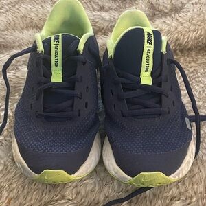 Nike Kids Sneakers - Navy and Lime